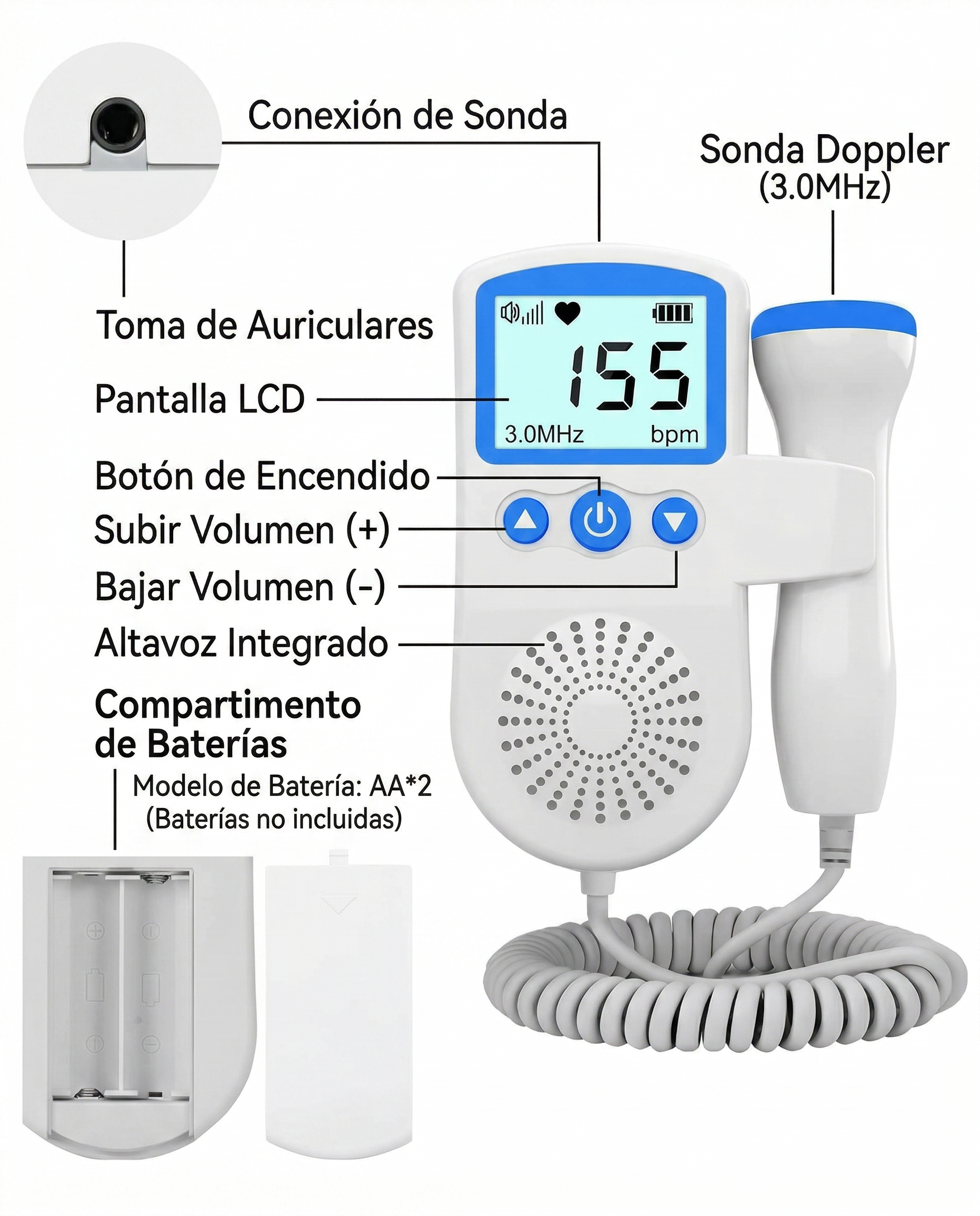 Doppler fetal portátil