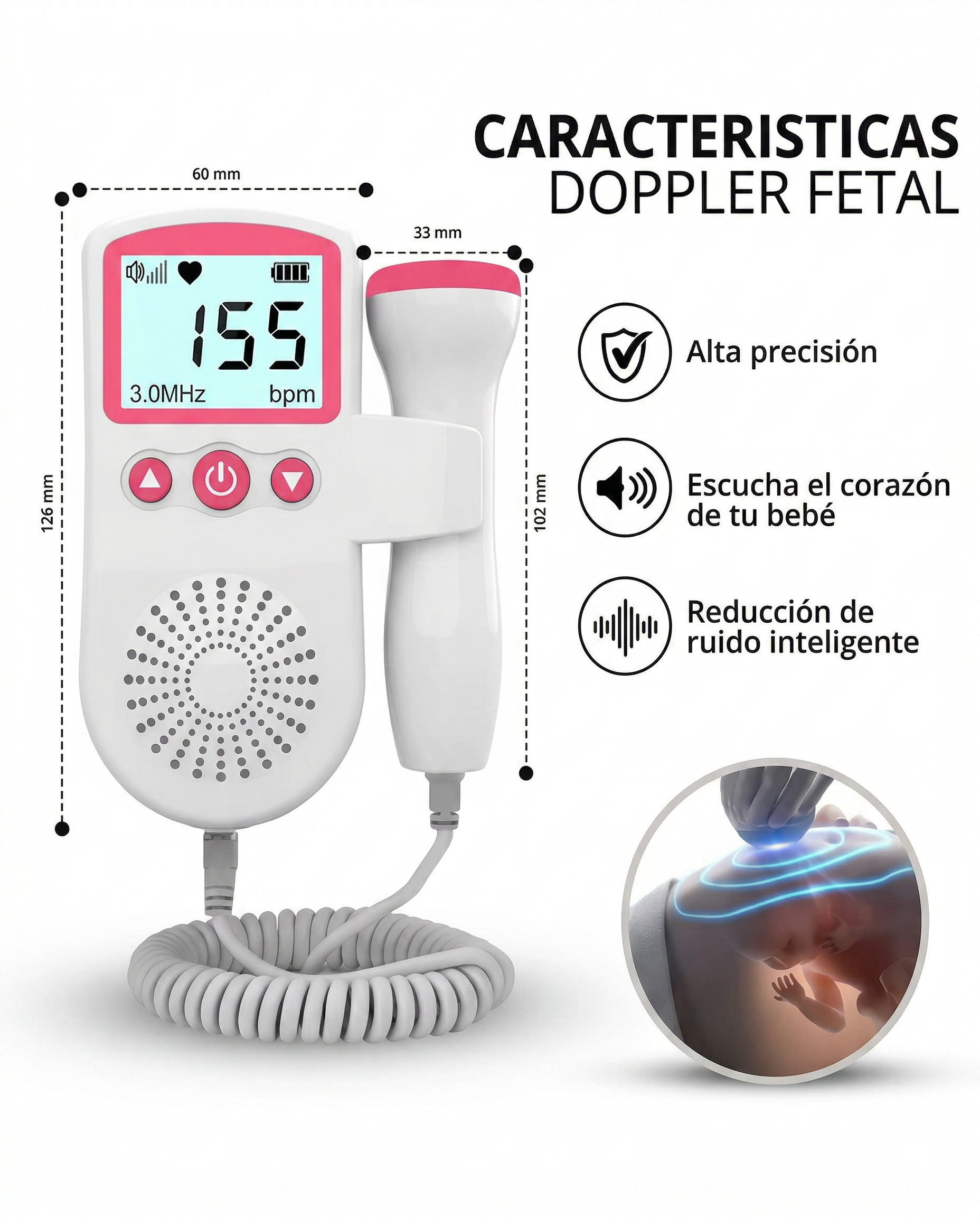 Doppler fetal portátil